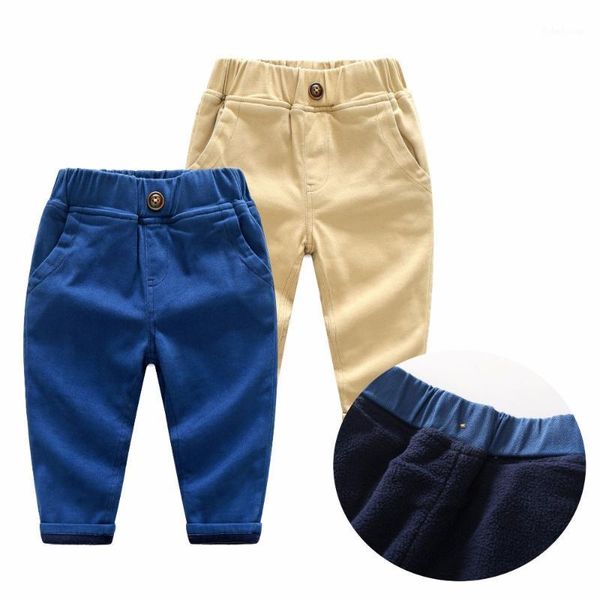 

boys girls plus cashmere exercise pants children autumn winter trousers baby harem warm kids clothing leggings1, Blue