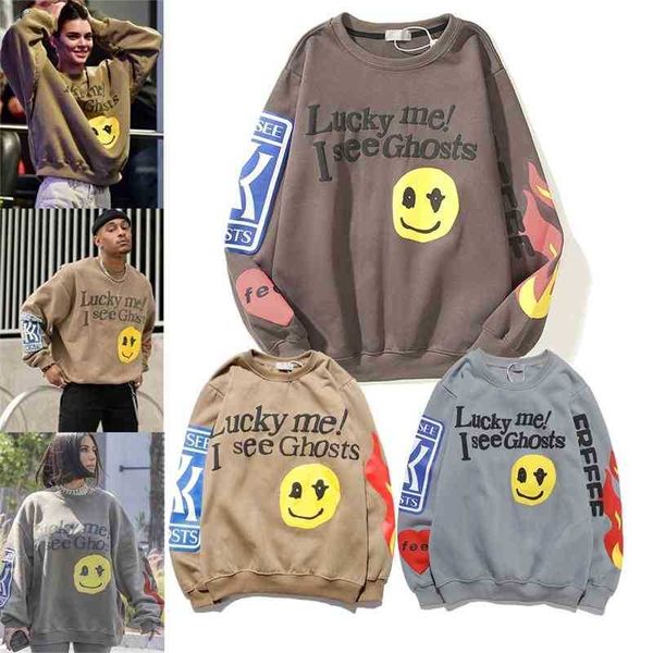 

new hip hop smiley face foam printed round neck sweater in autumn and winter 2020, Black