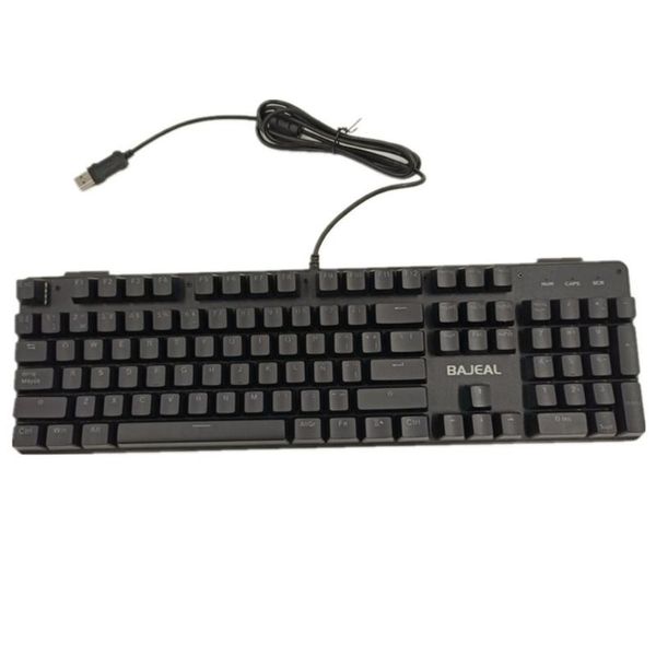 

104 key mechanical keyboard usb wired led green axis home office mute keyboard gaming for desklappc