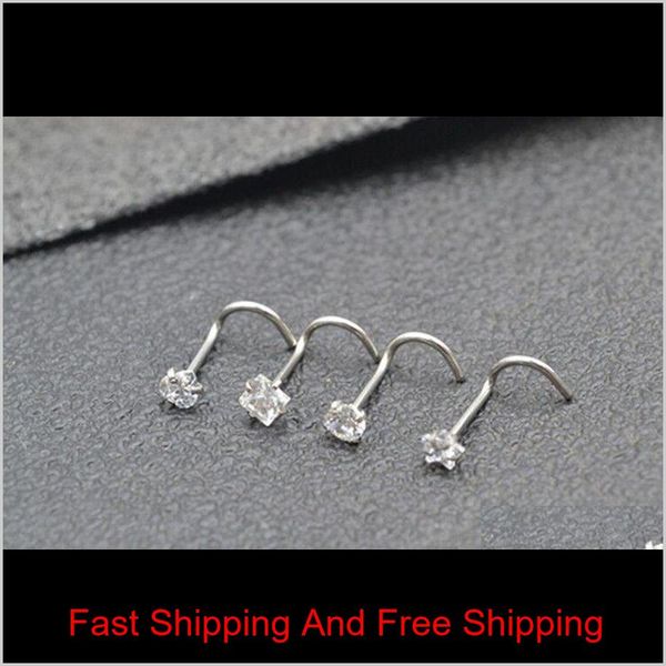 

heart jewelry stud nose round screw earring helix bar cartilage shape eyebrow star piercing zircon stud body ring tragus nose jllbu jy nrdk9, Silver