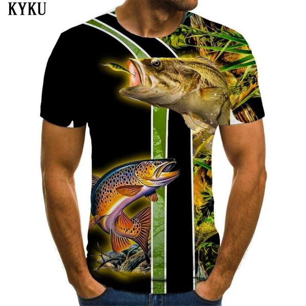 

men's t-shirts t-shirt symphony animal angler 3d printing casual fashion short sleeve loose streetwear 2021, White;black