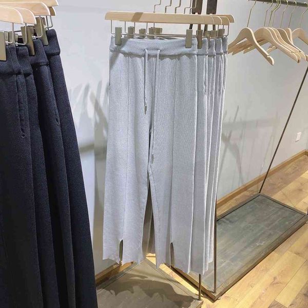 

ice silk open-ended 1354 black gray two-color early spring new ice hemp pants net red tide knitted floor mop women, White;black