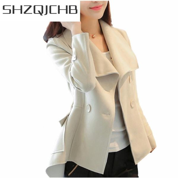

women's trench coats shzq spring-autumn fashion 2021 female est coat elegant office ladies windbreaker girls clothes lwl458, Tan;black