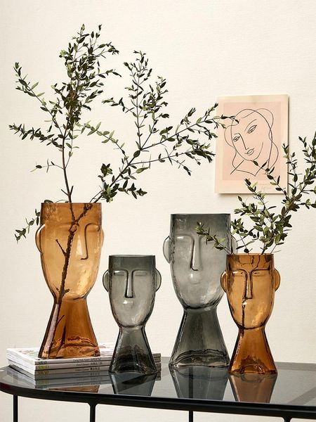 

vases nordic modern plant vase small table large aesthetic glass living room vintage jarrones decorativos home decor dl60hp