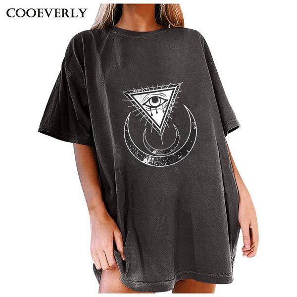 

women's t-shirt hip hop summer short sleeve streetwear performance art skull print vintage clothes tshirt shirt punk oversized top, White