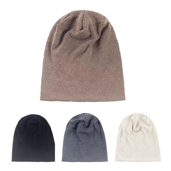 

beanies women men plain color hats triangle pattern hat autumn winter baggy slouchy bonnet fashion warm skull cap