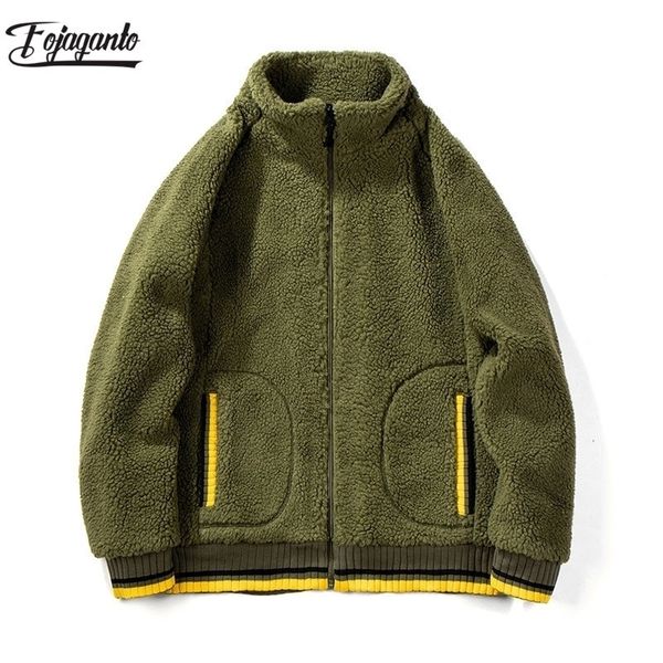 

fojaganto fashion brand men hoodies autumn winter new round neck cardigan men's hooded sweatshirts male casual wool hoodie 201113, Black