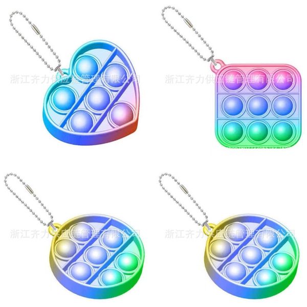 

rainbow square circle round pop it fidget toy pendent sensory push pop bubble board game sensory toy anxiety stress relief toys h393d1v