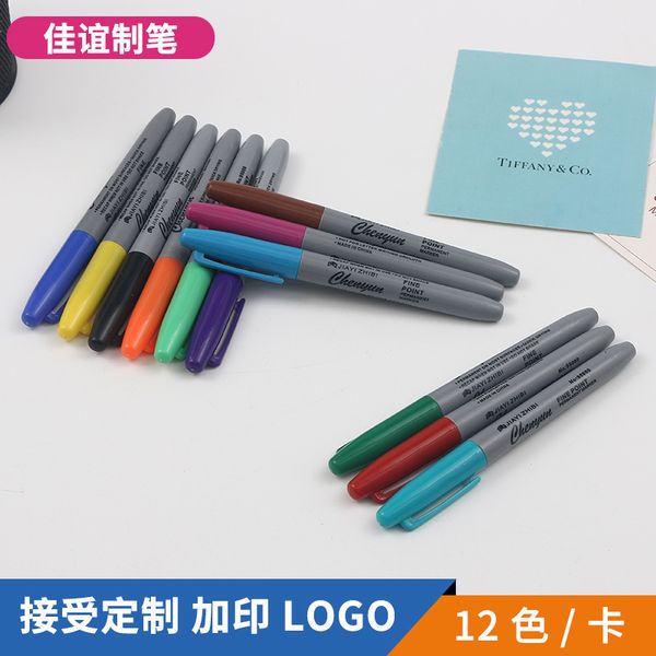 

painting pens twee color waterproof and oil ristant marking pen, Black;red