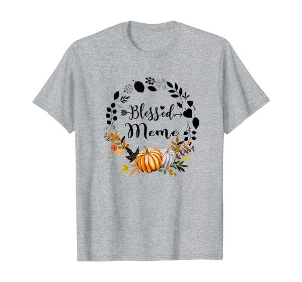

blessed meme shirt thanksgiving gift pumpkin funny t-shirt, White;black
