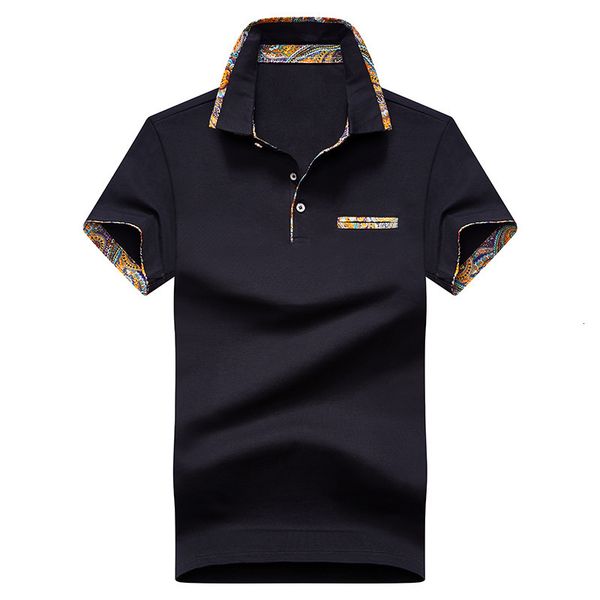 

men's polos shirt with short sleeves cotton summer fine fashion adjustment nice shirts casual collar husband for golf 0hfh, White;black