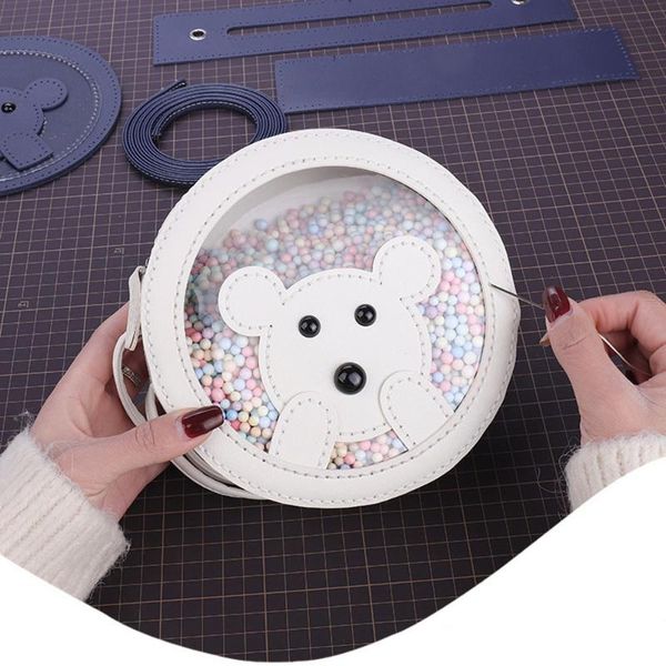 

bag parts & accessories shy bear baby pu material set for phone coin handbag diy, Black