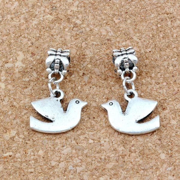 

100pcs/lot ancient silver peace dove bird charm pendants for jewelry making bracelet necklace diy accessories 17x25mm a-250a, Bronze;silver