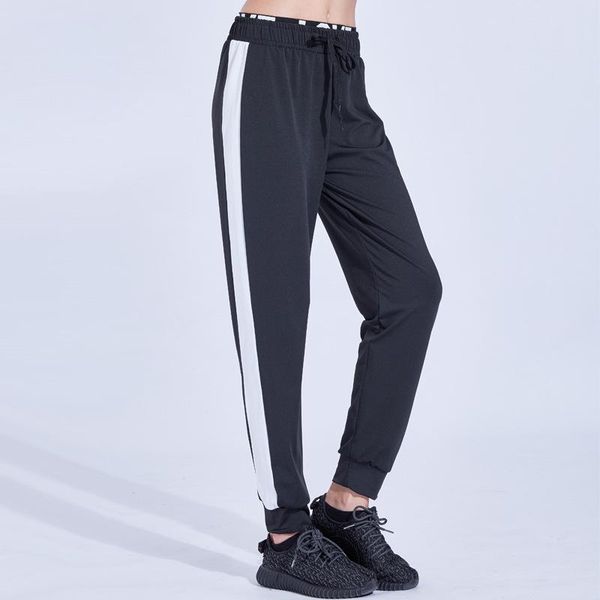 

women's pants & capris for women in 2021: loose air-breathing leisure slim lady fitness running closing legging, Black;white