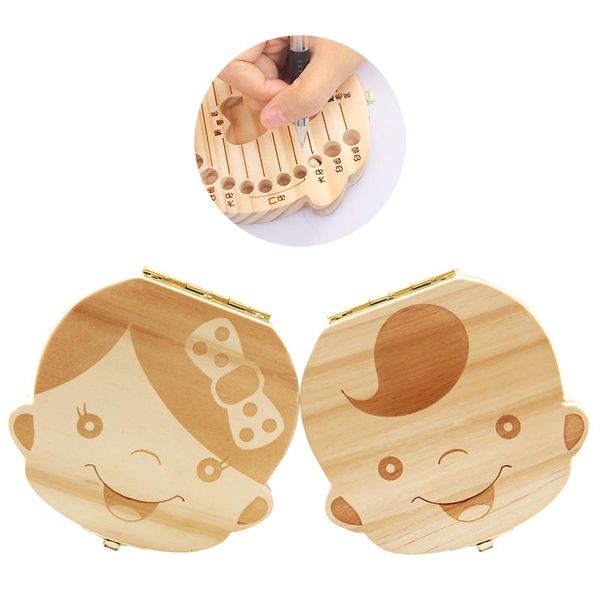 

storage boxes & bins jg23 english/spanish wooden box tooth organizer save milk teeth gift umbilical cord lanugo caja madera