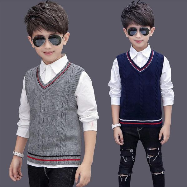 

waistcoat kids sweater vests 2021 spring/autumn fashion children knitted outerwear coat for teen big boys 6-16 years tx218, Camo
