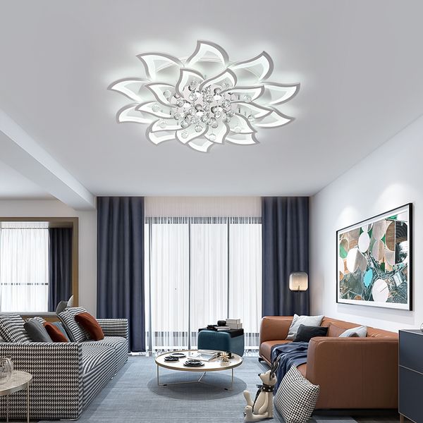 

2021 lustre new white product led ceiling lamps to the modern living dining room domestic design type luminaire flower kv41