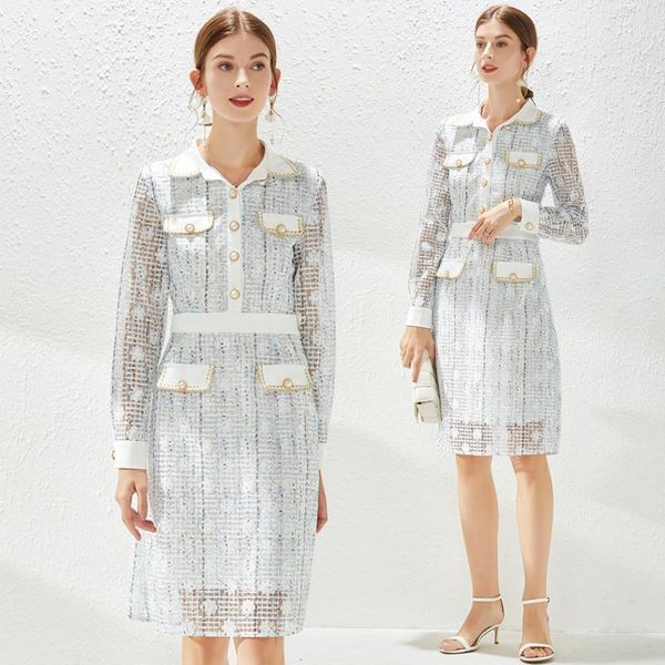 

casual dresses summer elegant pearl button lace shirt dress festa female long sleeve floral print plaid knee-length pencil, Black;gray