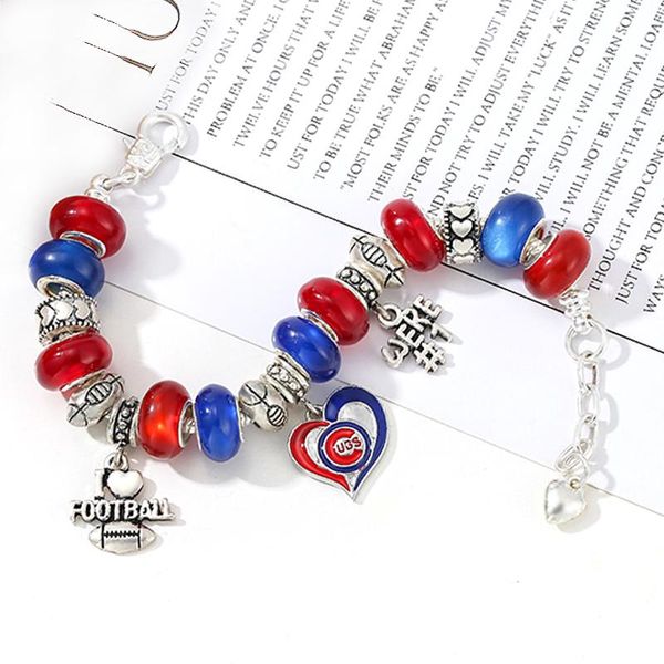 Charm-Armbänder Yexcoes Baseball Team geeignet für DIY Kupfer versilbert Verlängerungsarmband Herren- und Damenschmuck Geschenke