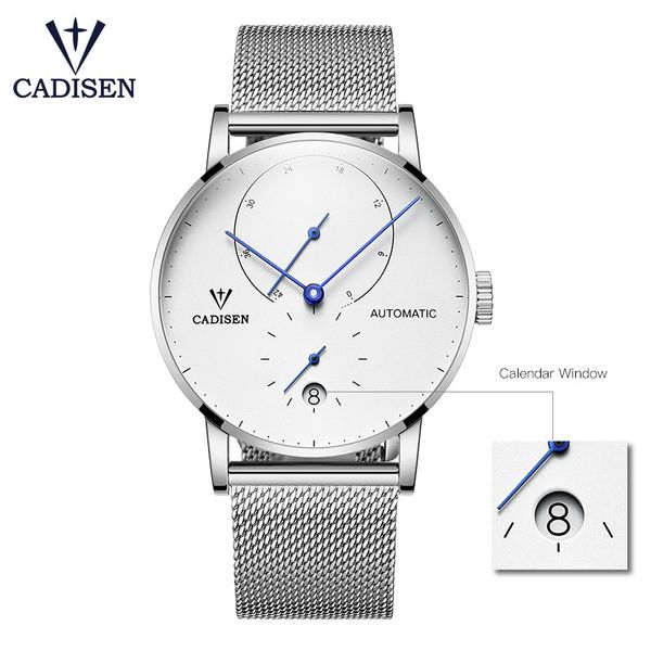 

cardison waterproof mechanical watch men's leisure watch, Slivery;brown