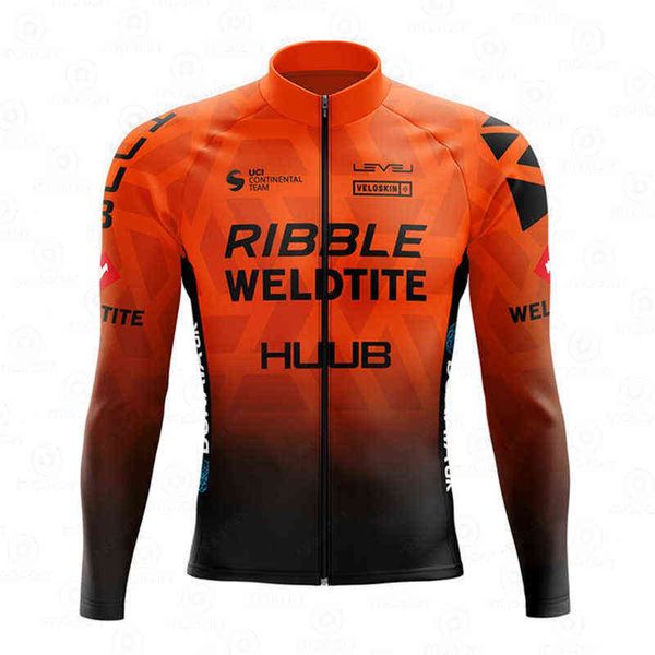 Huub manga comprida ciclismo jersey homens laranja bicicleta roupas esportivas mountain bike jersey ciclo top tricotas de ciclismo hombre g1130