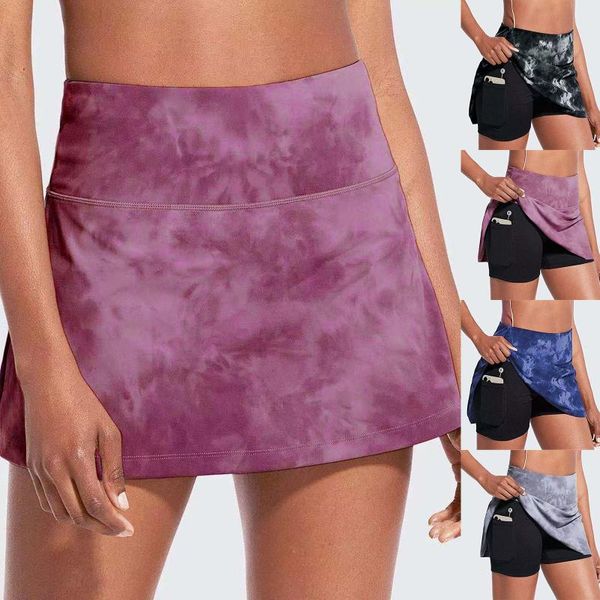 Saias jaycosin mulheres esporte tênis golfe culottes sportswear cintura médio plissado shorts bolso sexy anti-vazado saia