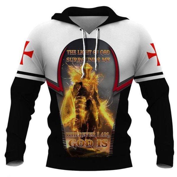 

men's hoodies & sweatshirts cloocl est men hoodie medieval knights templar 3d print harajuku hooded casual pullover cosplay clothing st, Black