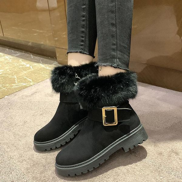 

boots australia classic fashion genuine cowhide leather snow winter fur waterproof women shoes botas mujer, Black