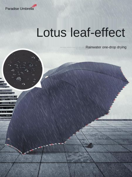 

umbrellas paradise umbrella plus-sized reinforcing thickening folding tri-fold rain or shine dual-use sunscreen