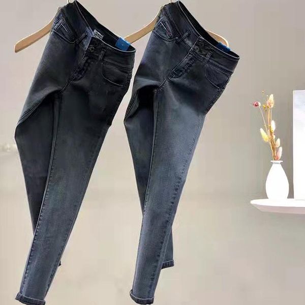 

women's pants & capris slim jeans, Black;white