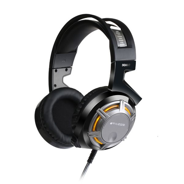 

headset sumec usb light-emitting game computer head mounted subwoofer with microphone