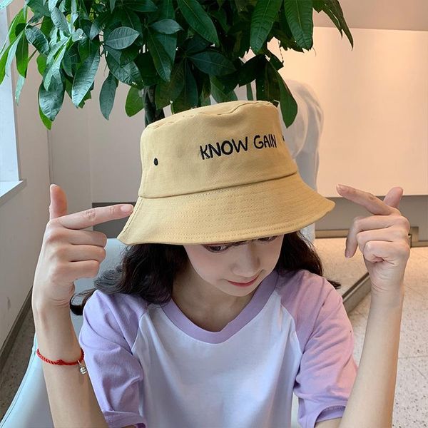 

cloches letter embroidery flat fisherman bucket hat women summer outdoor panama bob caps hip hop gorros bone men sun fishing hats