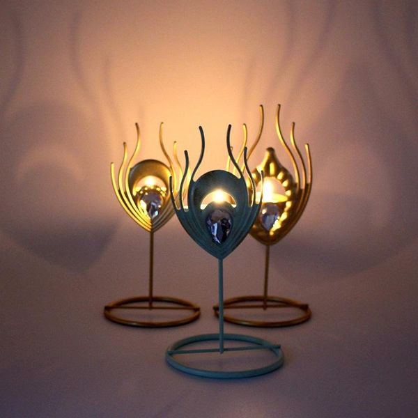 

nordic light luxury metal iron leaf candlestick romantic wedding props creative feather candlestick home decorations ornaments