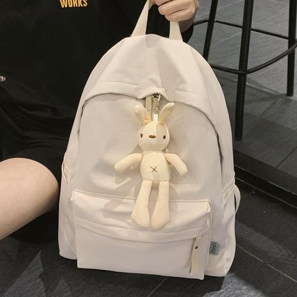 

fashion girls backpack simple solid shoulder mochila student bookbag for teenager schoolbag kawaii female travel bag rucksack