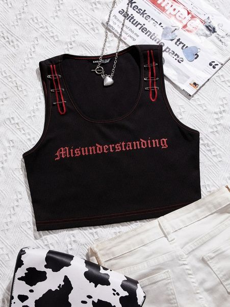 

letter graphic crop tank n3zp#, White