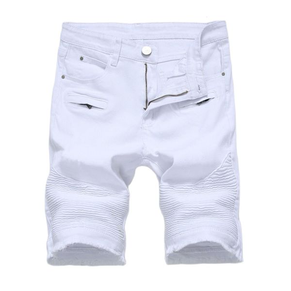 

men's jeans new men shorts white denim pants lightweight knee length stretch fashion casual trousers drop mbap, Blue