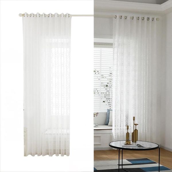 

curtain & drapes white sheer voile window with ring for kitchen, bedroom and living room (1 panel,39