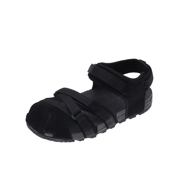 

sandals women real leather shoes 2021 buckle strap hollow out beach summer cool ladies back footwear size 35-44, Black