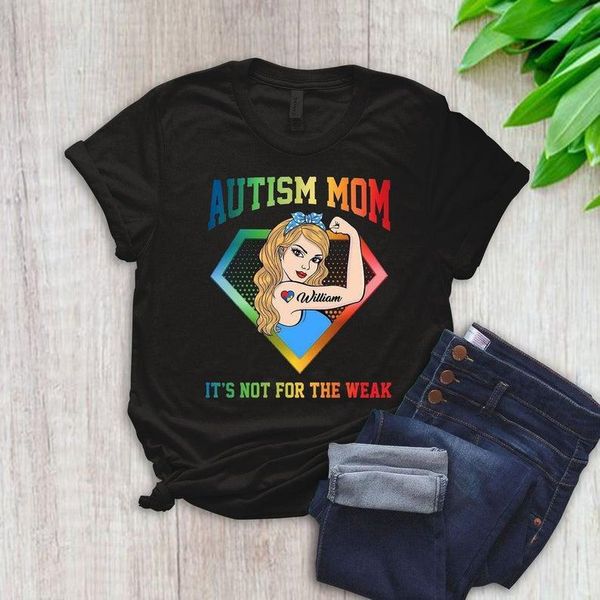 

men's t-shirts autism mom shirt, awareness mother's day man summer, White;black