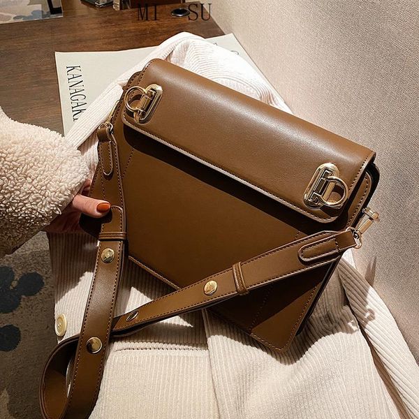 

cross body designer vintage pu leather flap crossbody bags for women 2021 fashion trend handbag female solid color shoulder purses