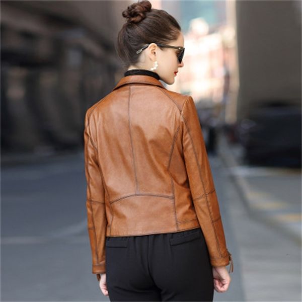 

2021 royal sheep leather jacket genuine female spring r27 xf50, Black;brown
