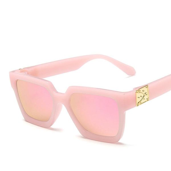 

fashion children's sunglasses men's bright black cool square cross border glasses, White;black