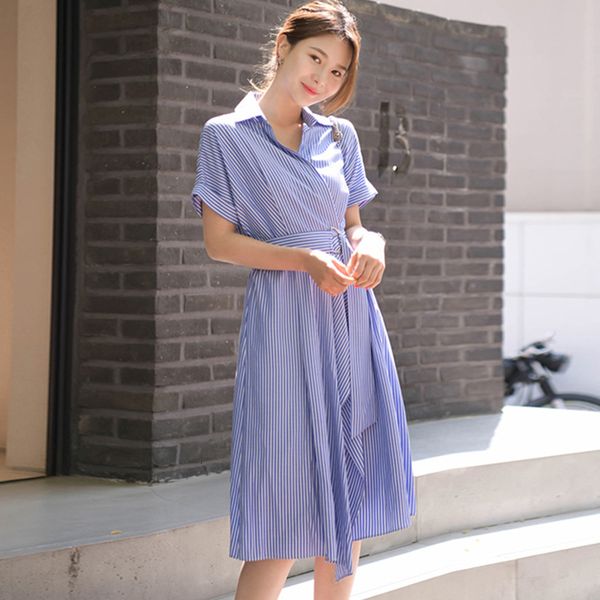 

new arrival fashion party beach women summer sweet temperament office lady striped fresh elegant a-line dress fie8, White;black