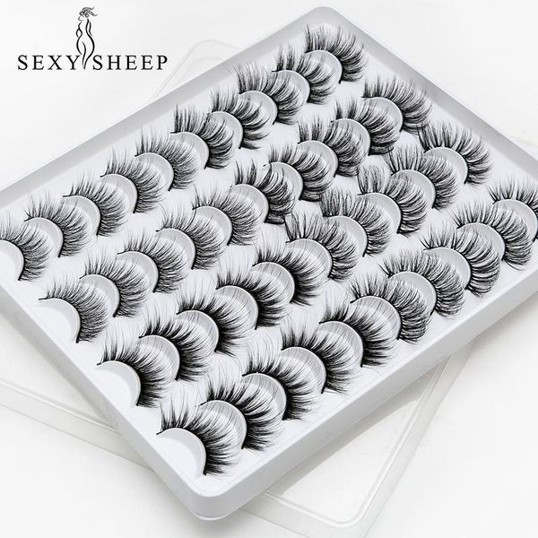 

false eyelashes sexysheep 8/20 pairs 15-20mm natural 3d fake lashes makeup kit mink extension wholesale