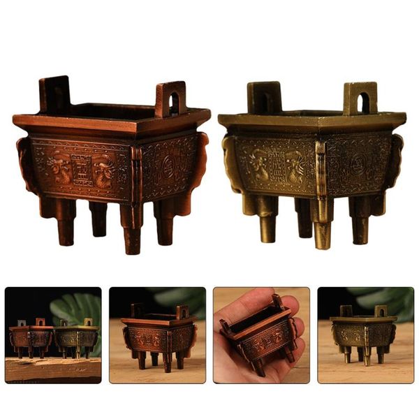 

fragrance lamps 2pcs four square antique incense holder alloy (assorted color)