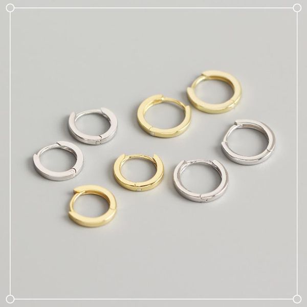 

hoop & huggie simple earrings men women round ear cuffs rock jewelry accessories m4, Golden;silver