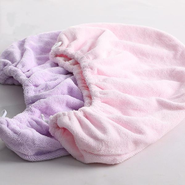 

towel microfiber hair turban quickly dry hat wrapped cap soft water absorbent shower with button