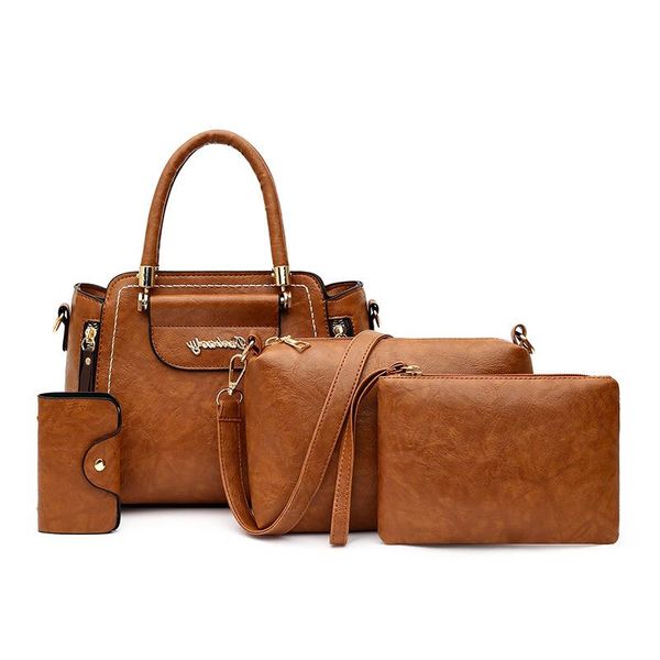 

cross-border new 2021 foreign bag simple trend four-piece retro portable ladies american and diagonal european trade shoulder qkihm