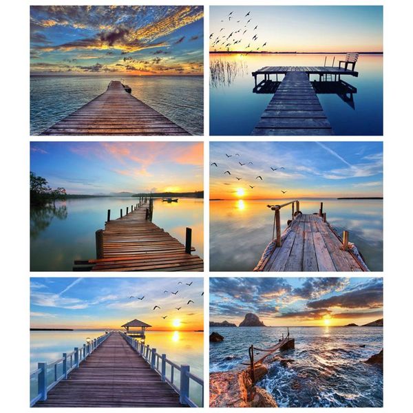 

diamond painting evershine 5d bridge embroidery sunset scenery cross stitch mosaic full layout rhinestone pictures home decor