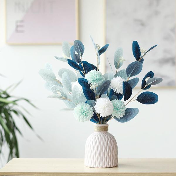 

decorative flowers & wreaths blue 1 bunch silk peony bouquets artificial dandelion bridal bouquet wedding home decor floral flower arrangeme